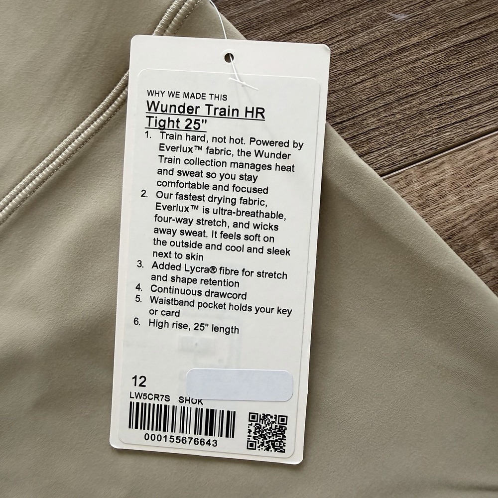 NWT Lululemon Size 12 Wunder Train HR High Rise Tight 25" Color-SHOK: LW5CR7S - Picture 2 of 4